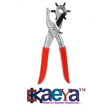 OkaeYa Leather Belt Hole Punch Plier Eyelet Puncher Revolve Card Bag Setter Tool Watchband Strap Household